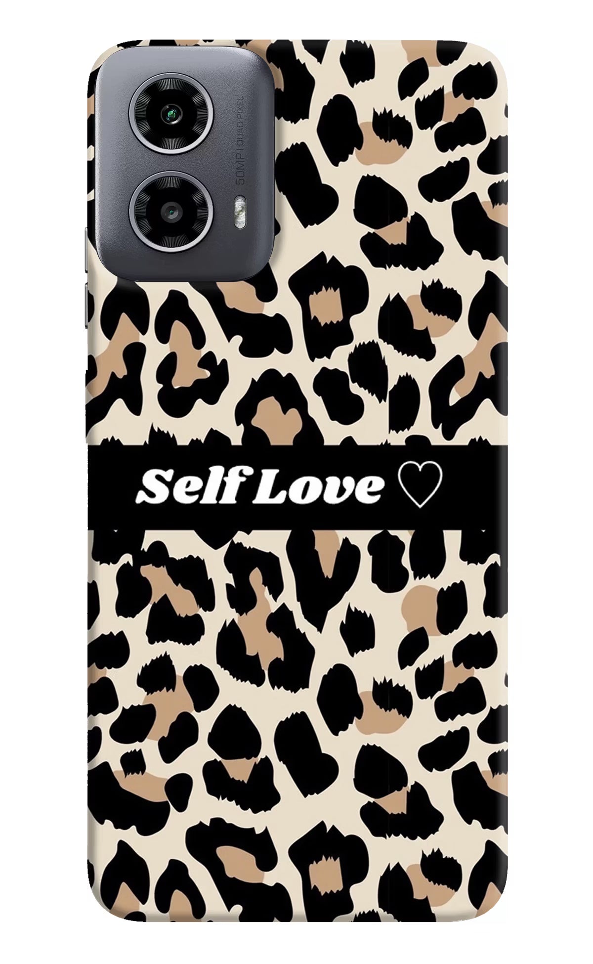 Leopard Print Self Love Moto G34 5G Hard Case Back Cover by Casekaro