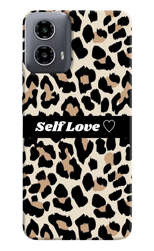 Leopard Print Self Love Moto G34 5G Hard Case Back Cover by Casekaro