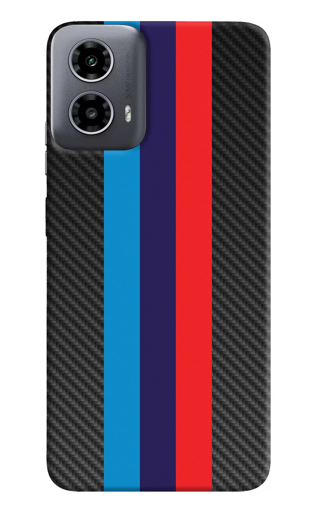BMW Stripes Pattern Moto G34 5G Hard Case Back Cover by Casekaro