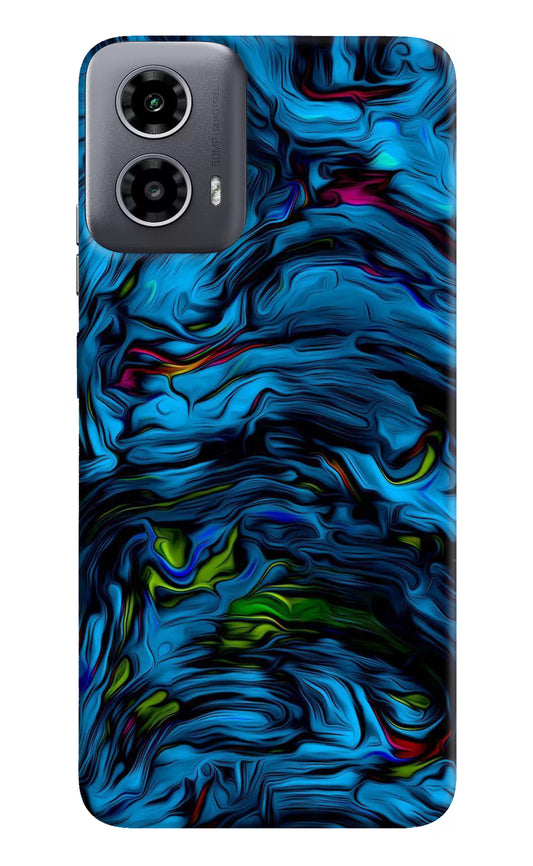 Dark Blue Abstract Moto G34 5G Hard Case Back Cover by Casekaro
