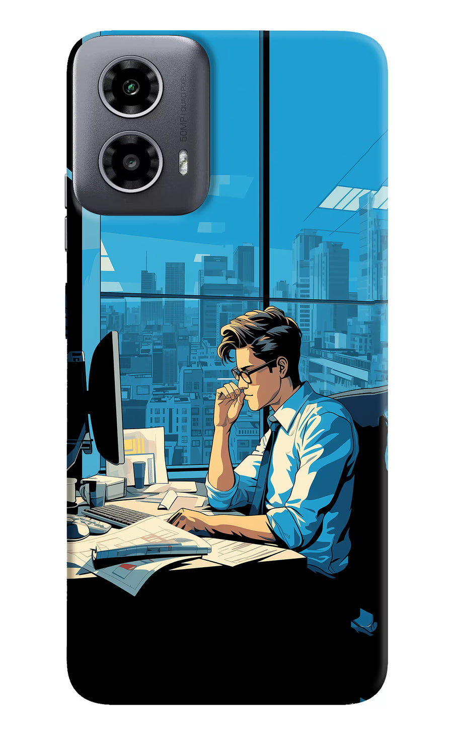 Focused Hustler (AI Generated) Moto G34 5G Back Cover, Hard case