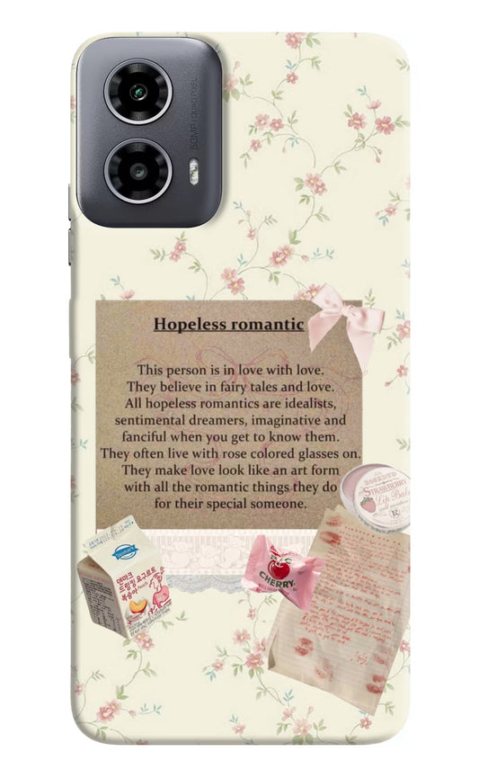 Hopeless Romantic Moto G34 5G Hard Case Back Cover by Casekaro