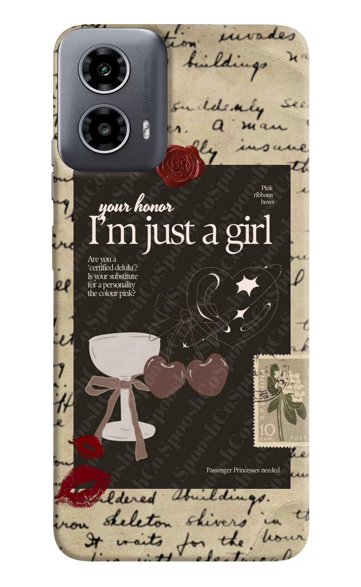 I am just a girl Moto G34 5G Hard Case Back Cover by Casekaro