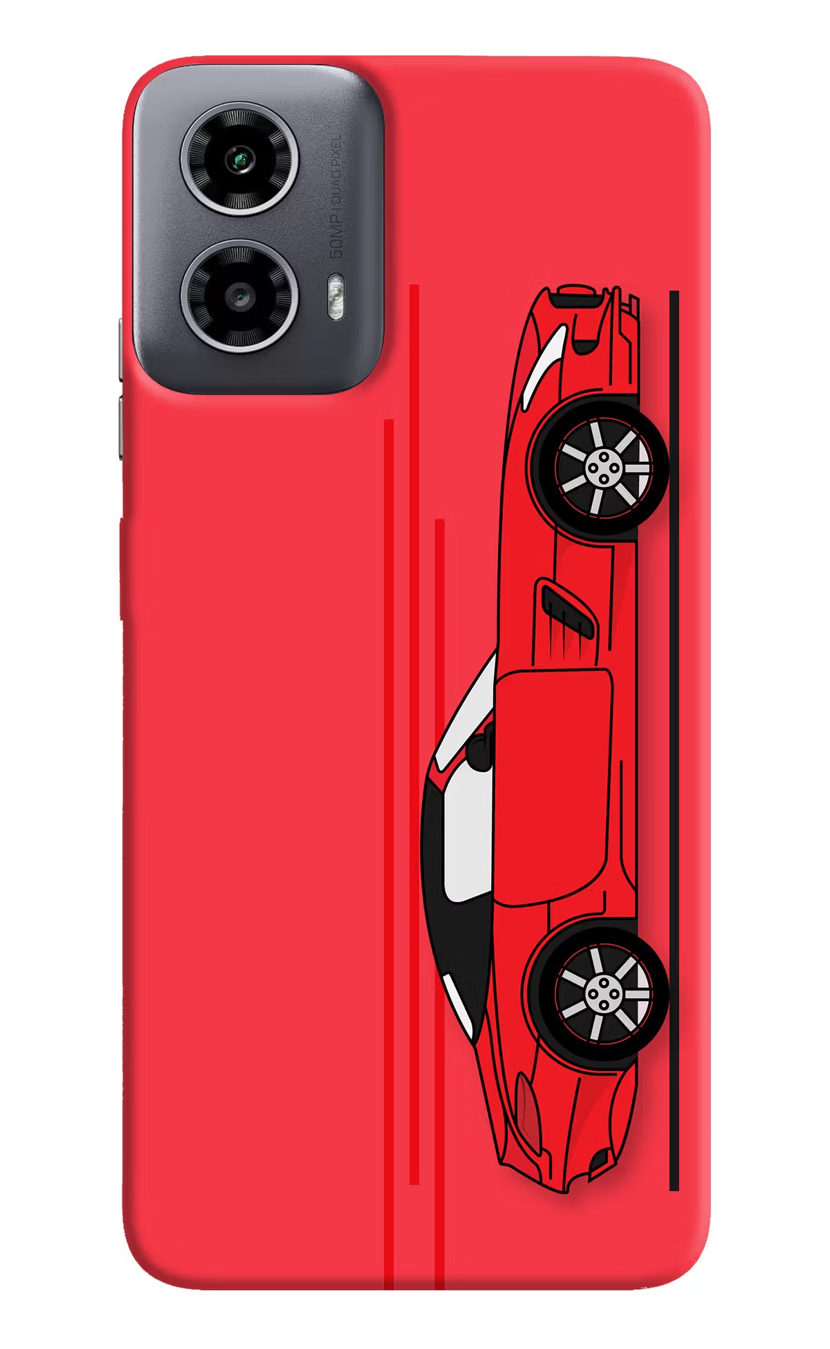 Red Velocity Moto G34 5G Hard Case Back Cover by Casekaro