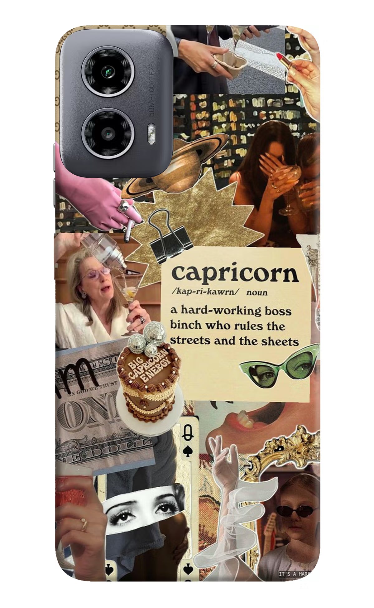 Capricorn Zodiac Moto G34 5G Hard Case Back Cover by Casekaro