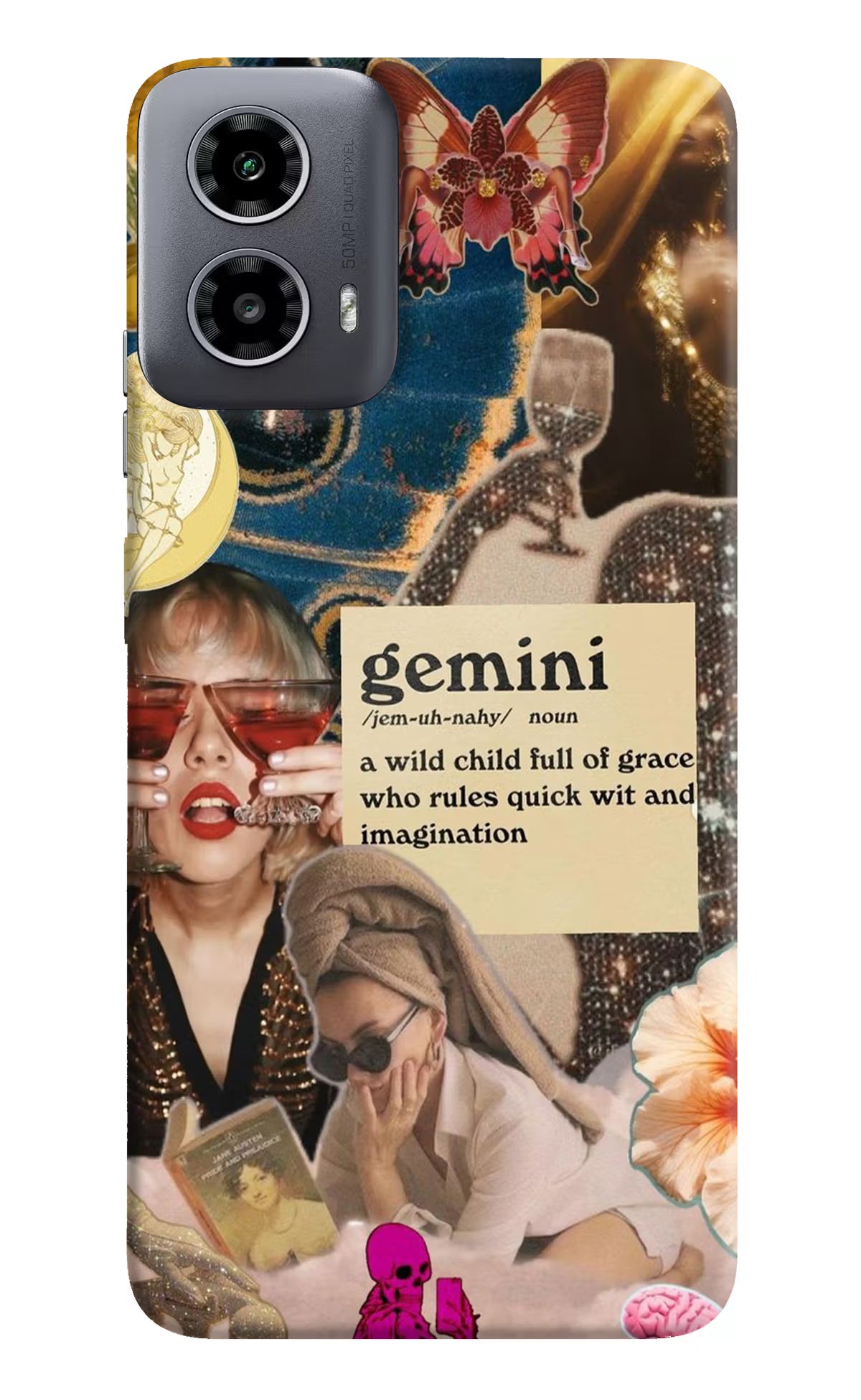 Gemini Zodiac Moto G34 5G Hard Case Back Cover by Casekaro