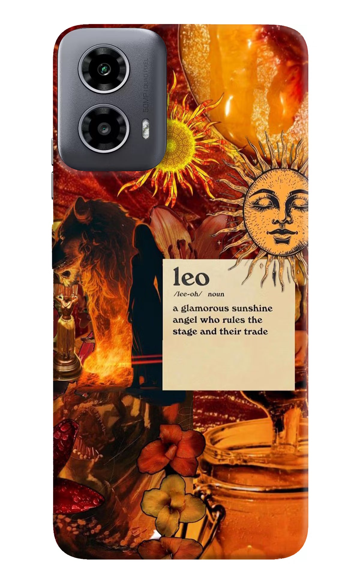 Leo Zodiac Moto G34 5G Hard Case Back Cover by Casekaro