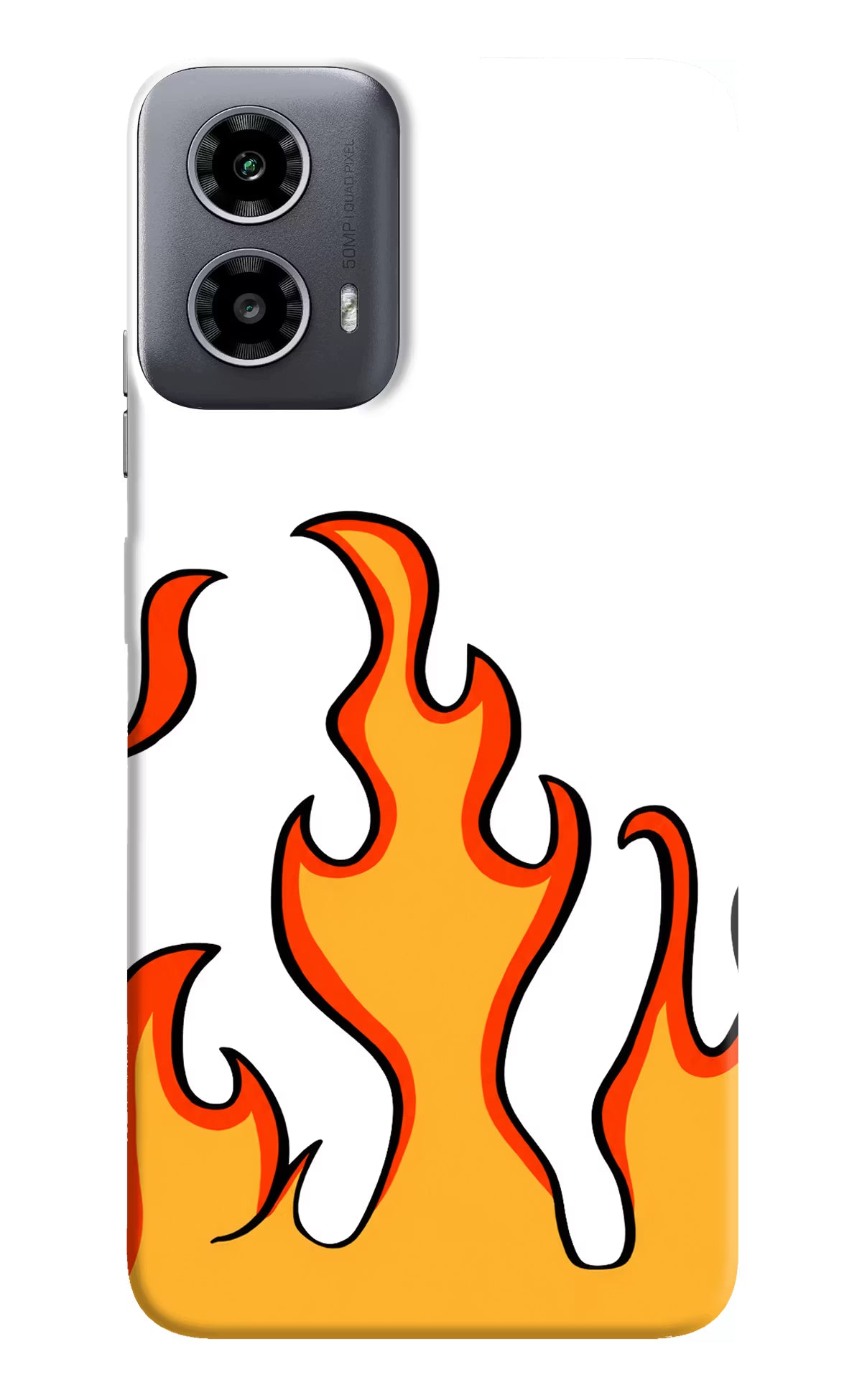 Fired Up – White Moto G34 5G Hard Case Back Cover by Casekaro