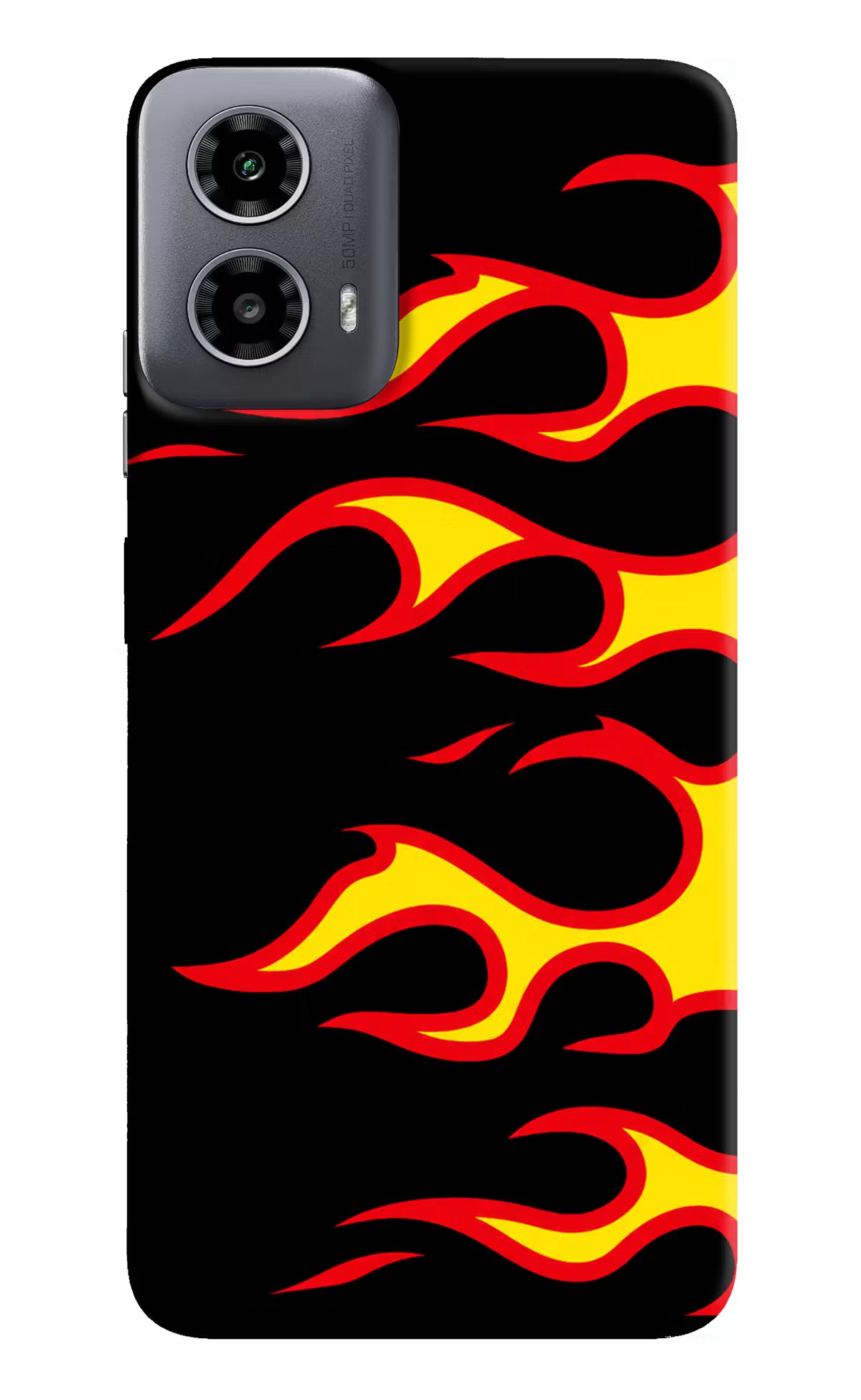 Side Sweep Flames Moto G34 5G Hard Case Back Cover by Casekaro