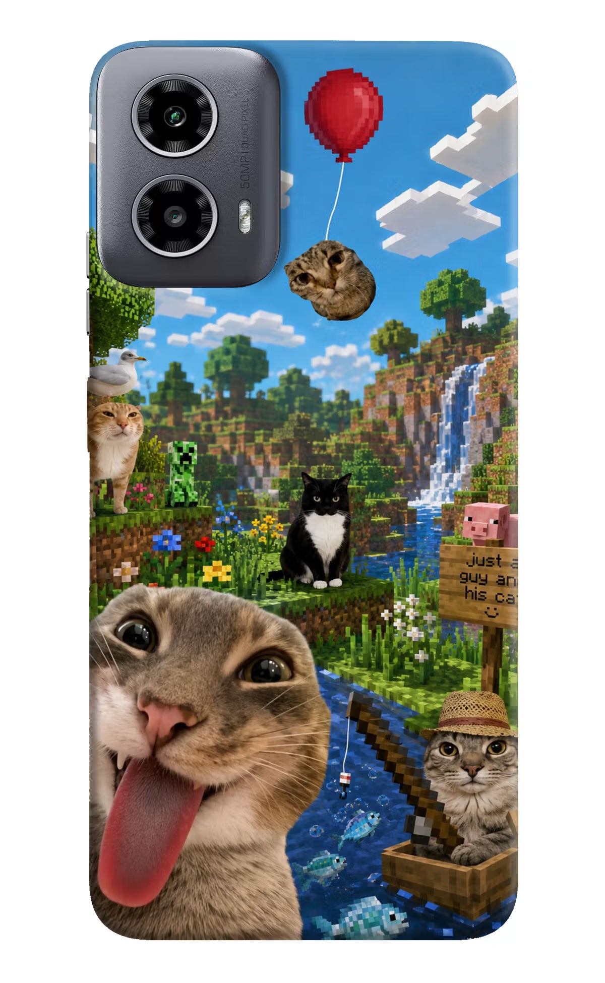 Minecraft Cat Chaos Moto G34 5G Back Cover