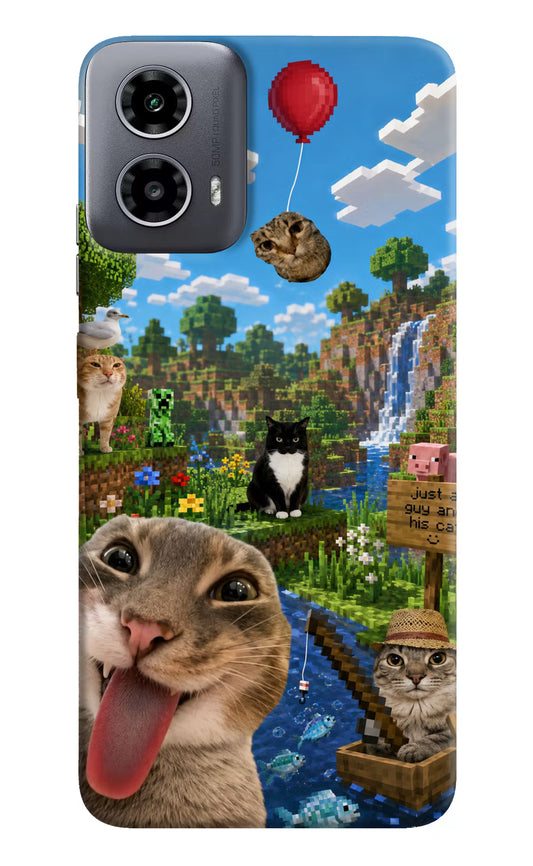 Minecraft Cat Chaos Moto G34 5G Hard Case Back Cover by Casekaro