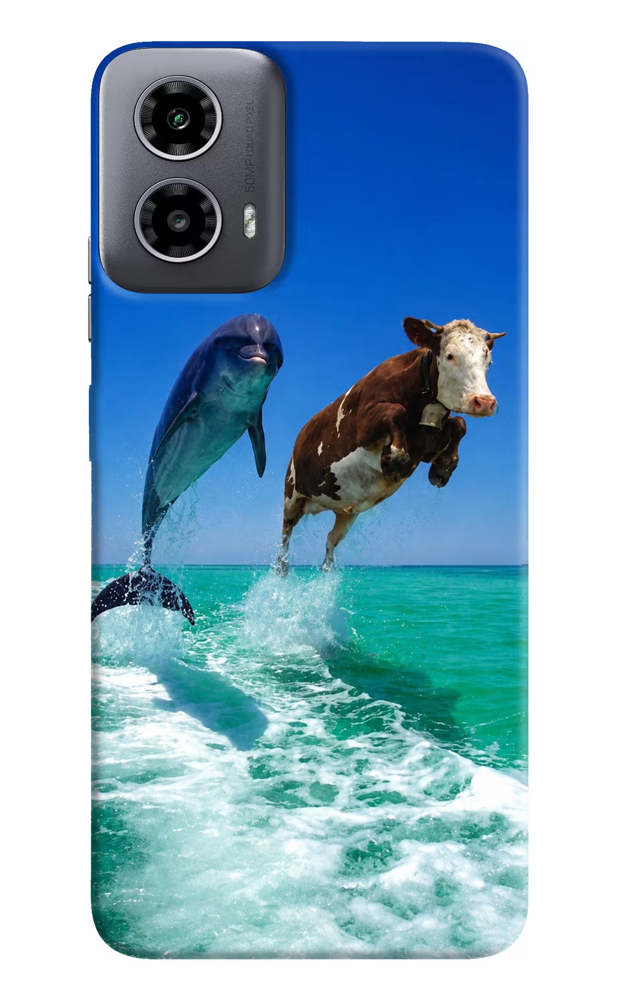 Dolphin vs Cow Moto G34 5G Back Cover