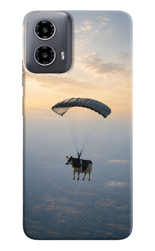Skydiving Cow Moto G34 5G Hard Case Back Cover by Casekaro