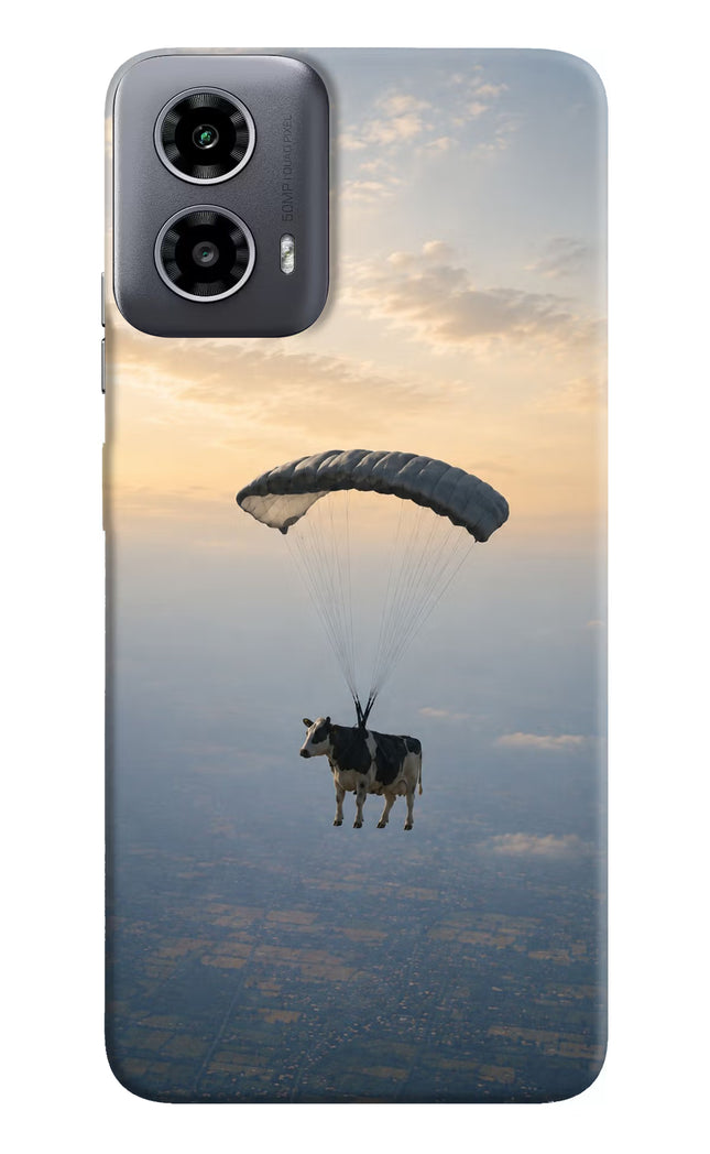 Skydiving Cow Moto G34 5G Hard Case Back Cover by Casekaro
