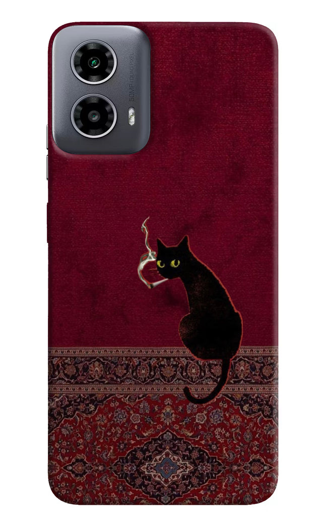 Midnight Cat Moto G34 5G Hard Case Back Cover by Casekaro