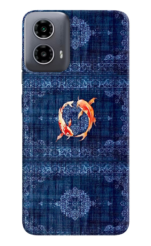 Koi Blue Moto G34 5G Hard Case Back Cover by Casekaro