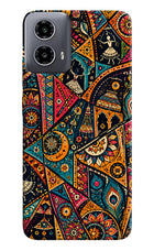 Folk Print Moto G34 5G Hard Case Back Cover by Casekaro