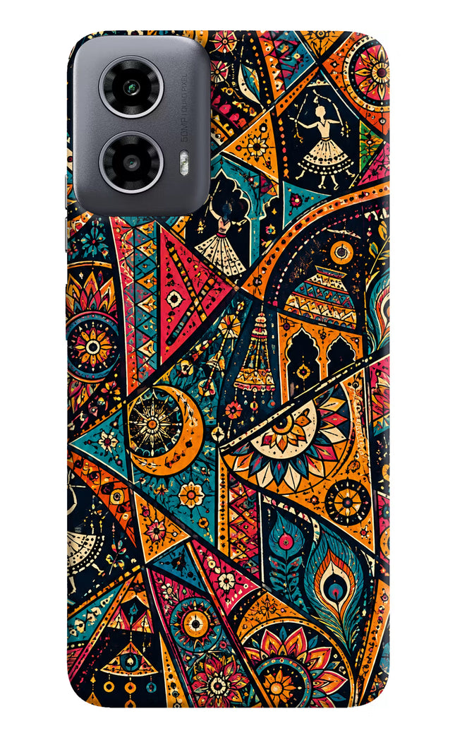 Folk Print Moto G34 5G Hard Case Back Cover by Casekaro