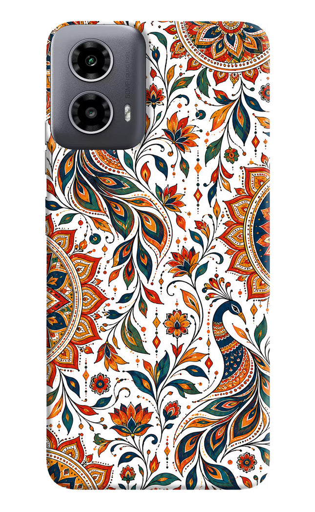 White Mayura Moto G34 5G Hard Case Back Cover by Casekaro