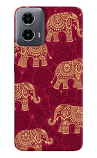 Maroon Elephant Moto G34 5G Hard Case Back Cover by Casekaro