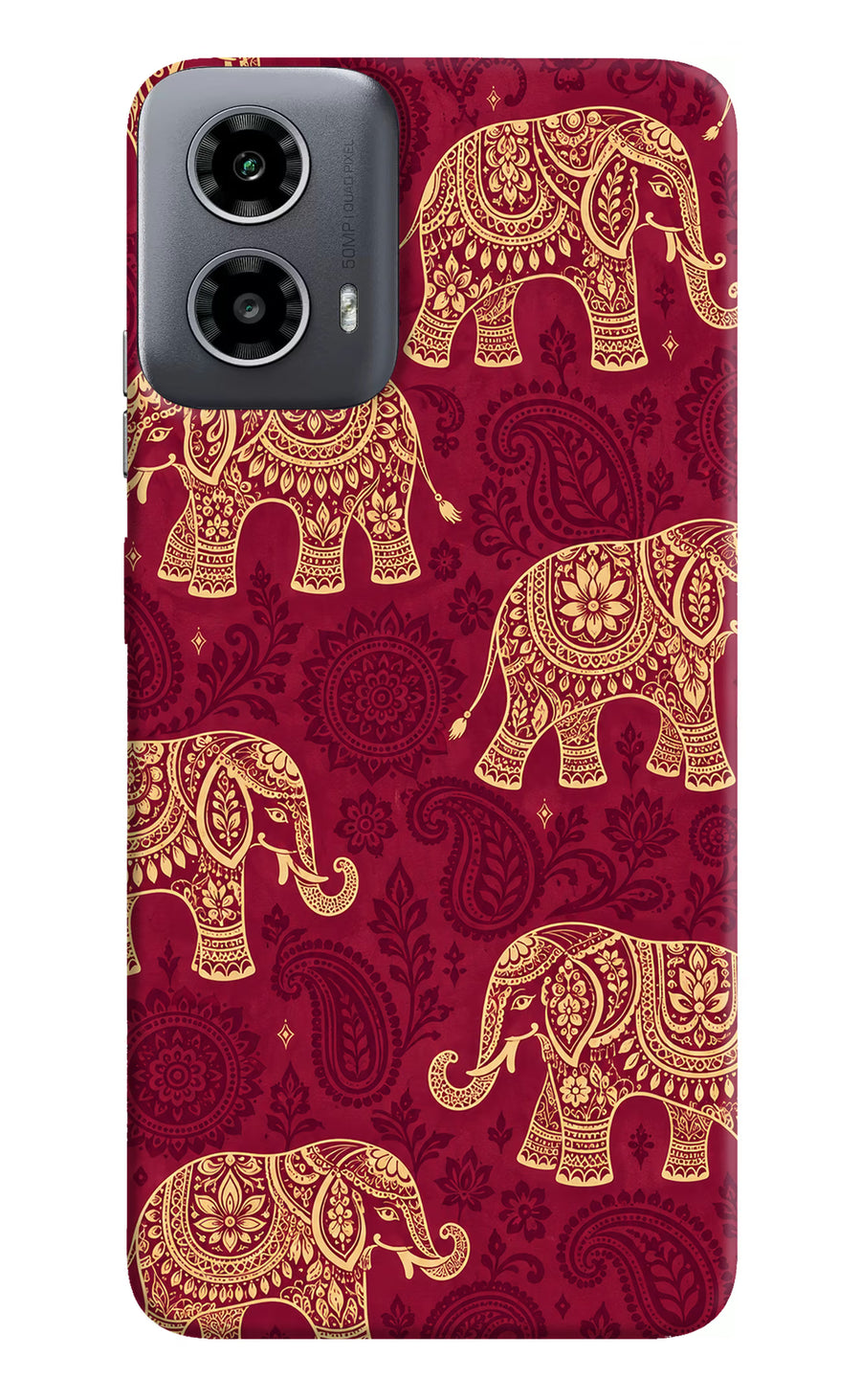Maroon Elephant Moto G34 5G Back Cover, Hard case