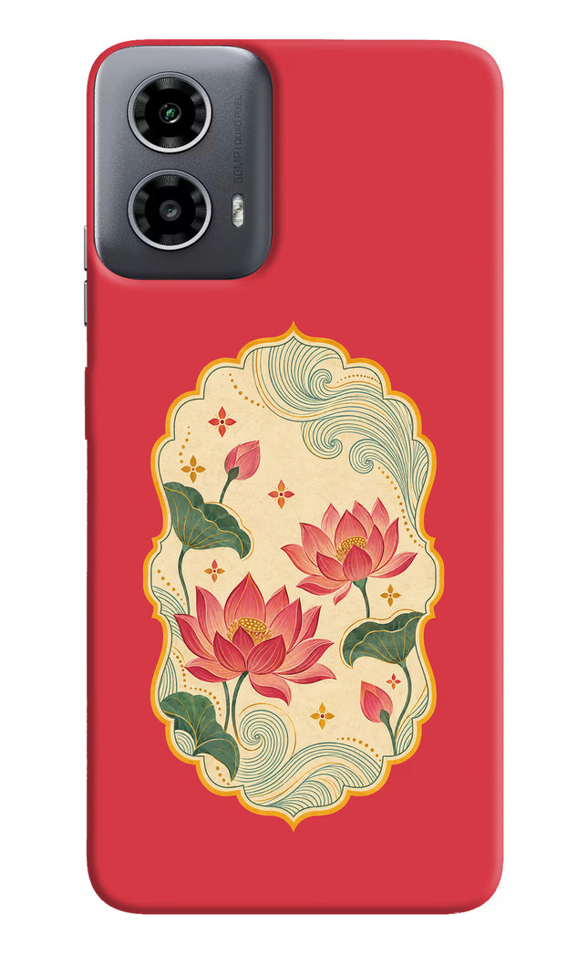 Pink Lotus Moto G34 5G Hard Case Back Cover by Casekaro