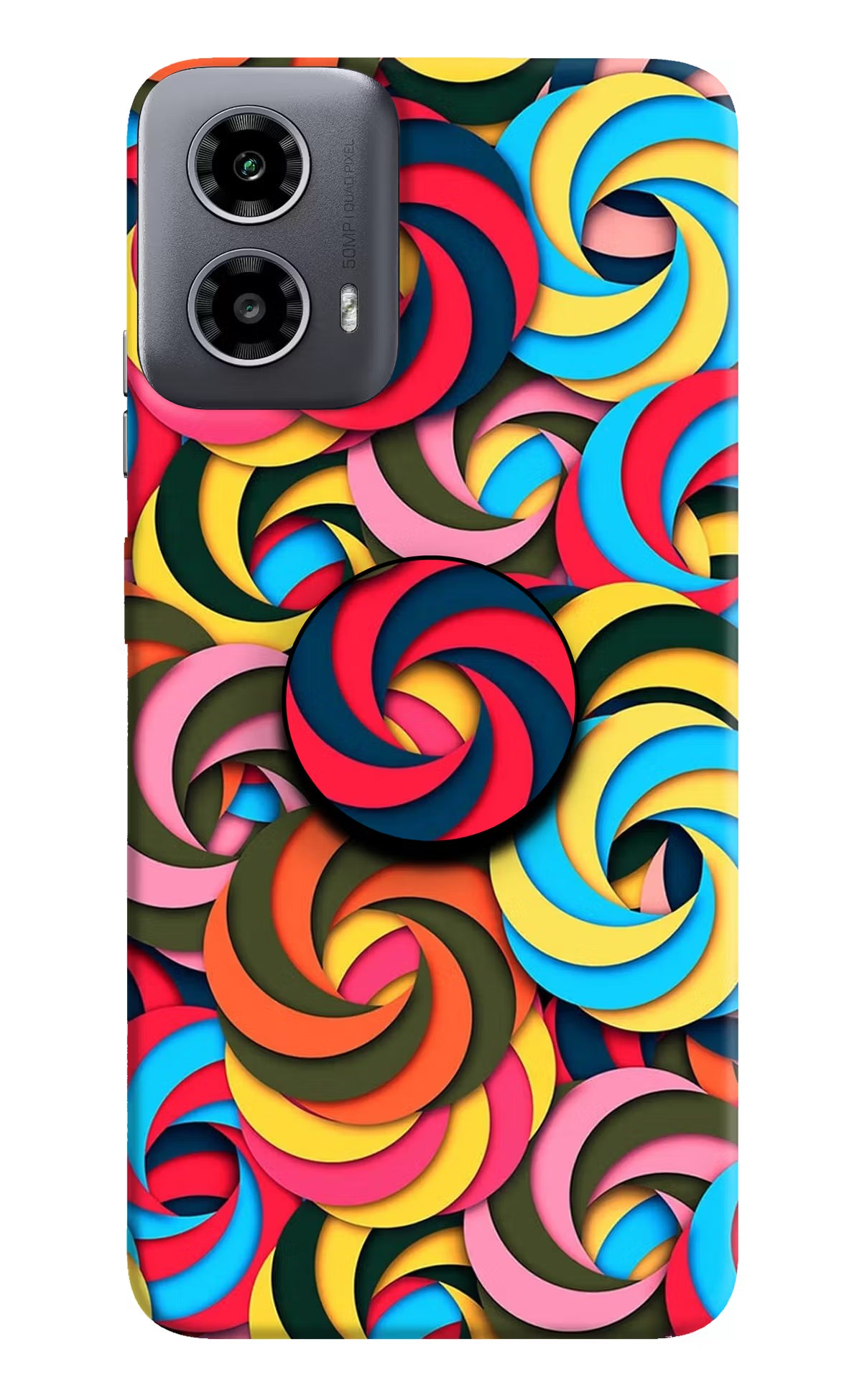 Spiral Pattern Moto G34 5G Pop Case by Casekaro