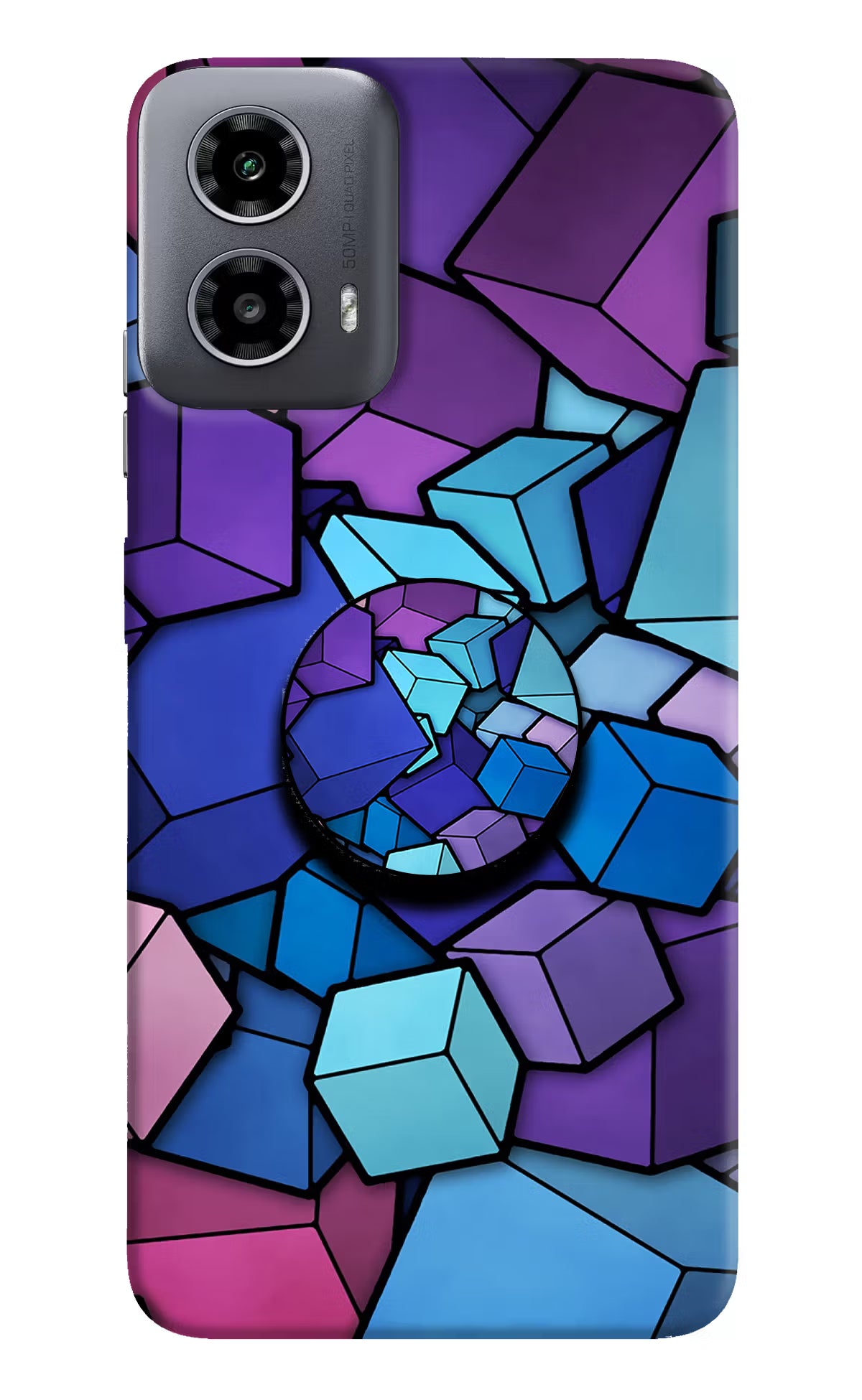 Cubic Abstract Moto G34 5G Pop Case by Casekaro