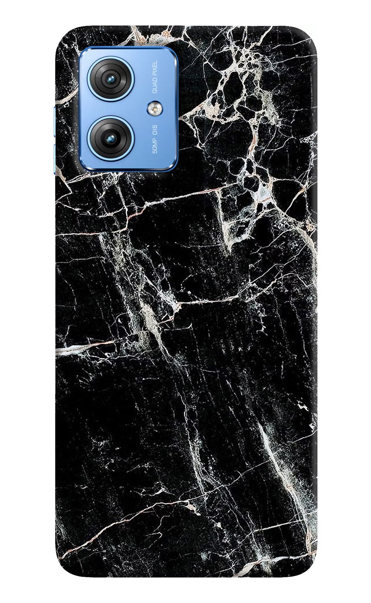Black Marble Texture Moto G64 5G Hard Case Back Cover by Casekaro