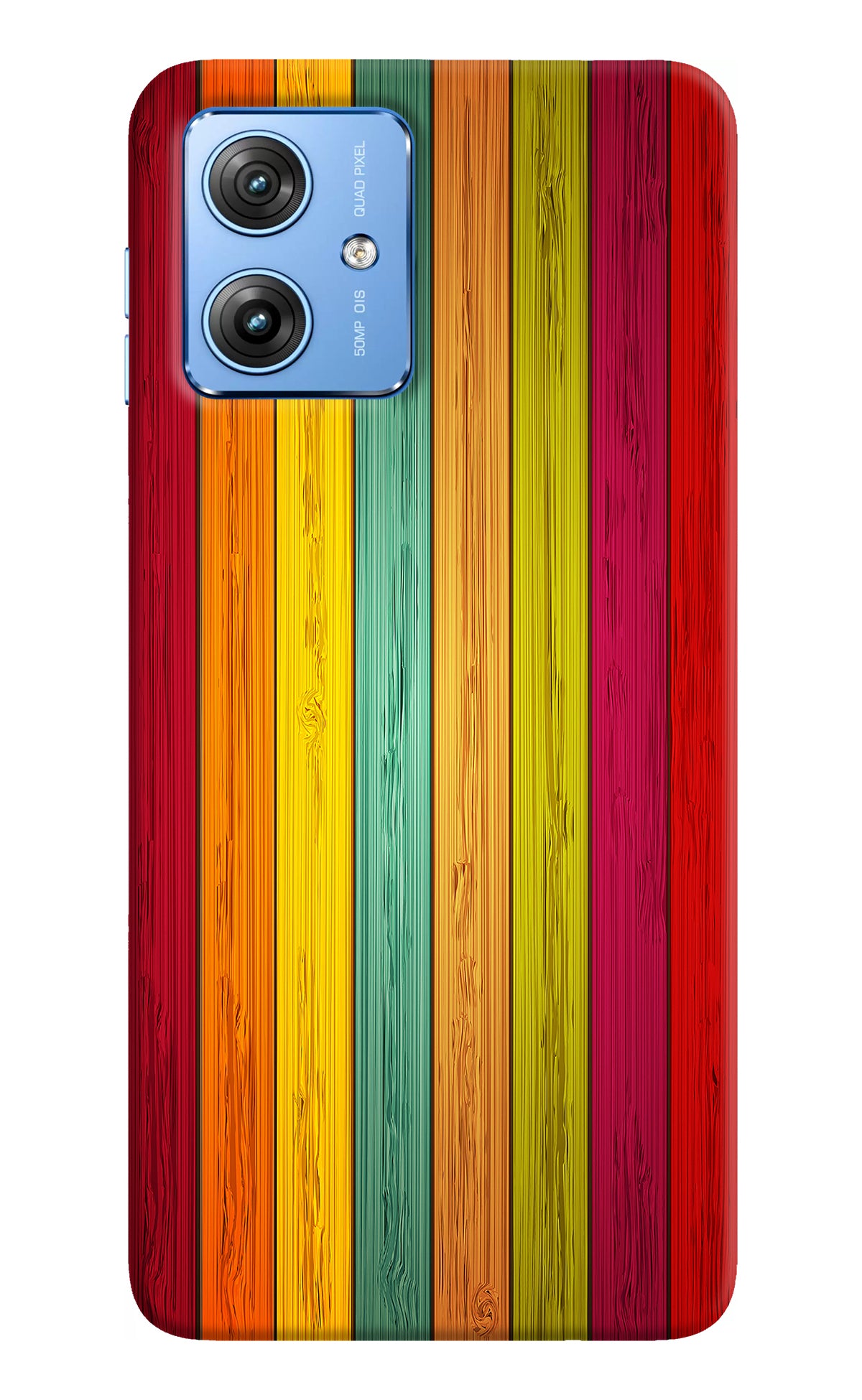 Multicolor Wooden Moto G64 5G Back Cover