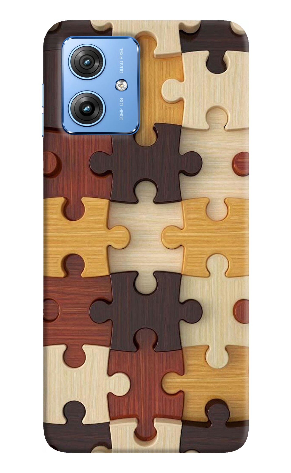 Wooden Puzzle Moto G64 5G Back Cover