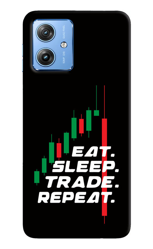 Eat Sleep Trade Repeat Moto G64 5G Hard Case Back Cover by Casekaro