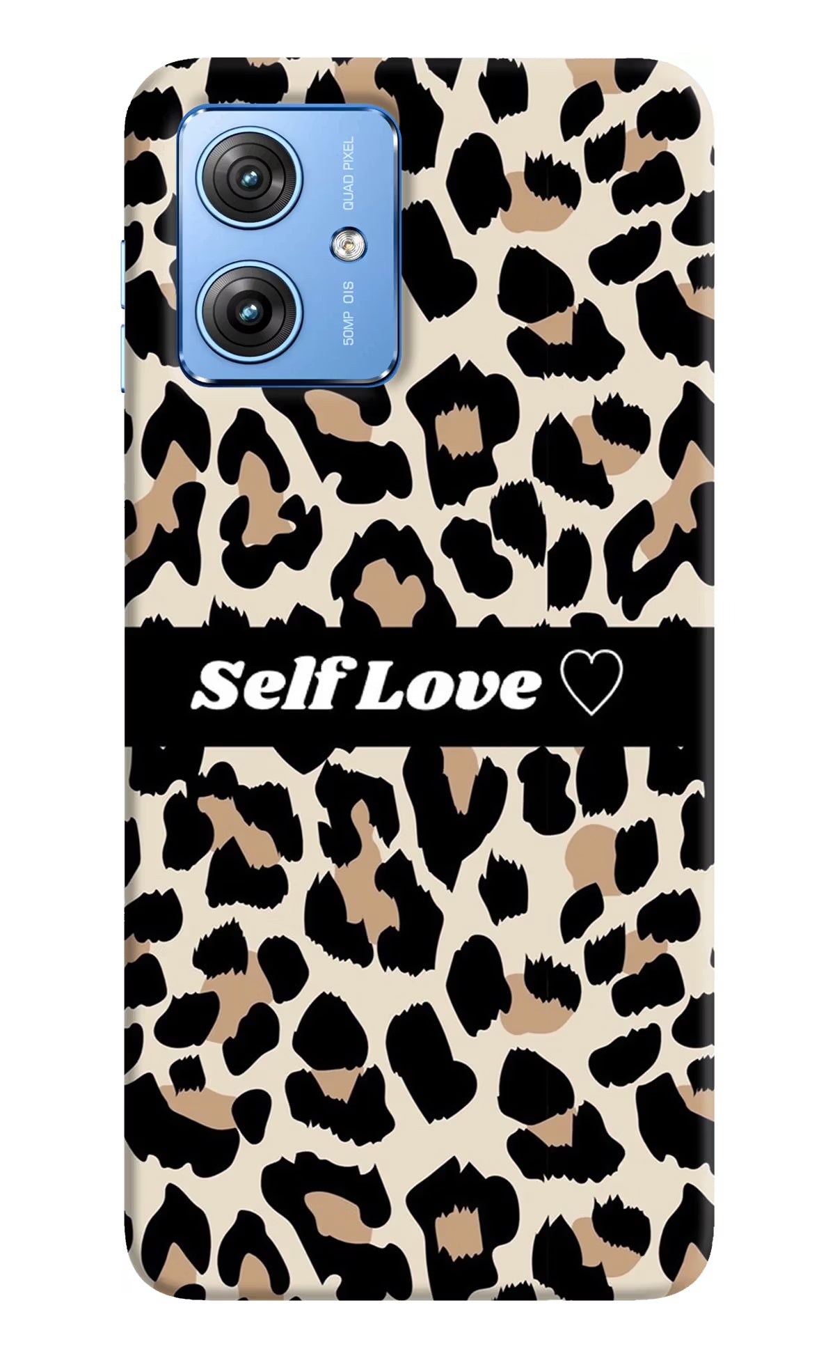 Leopard Print Self Love Moto G64 5G Hard Case Back Cover by Casekaro