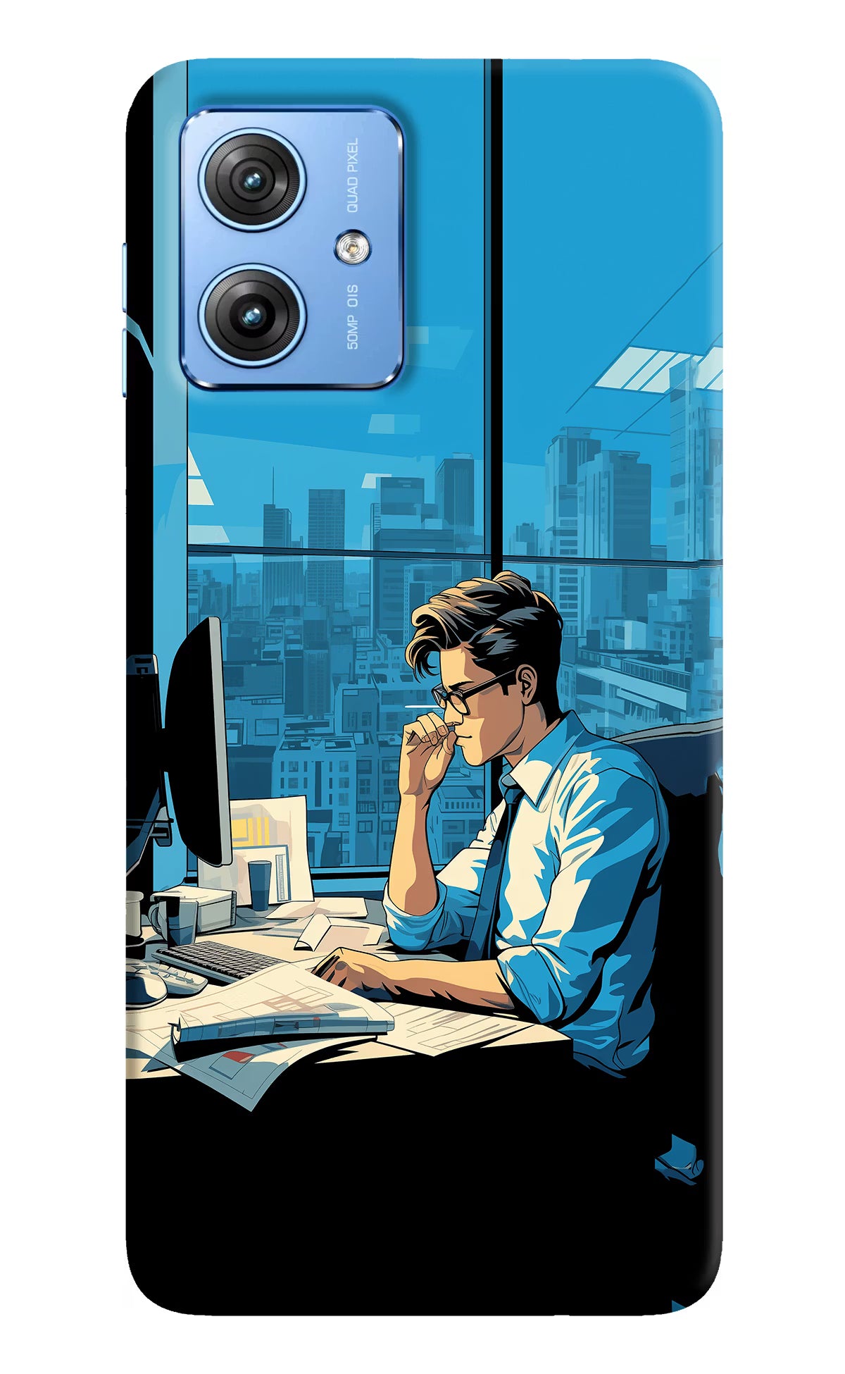 Focused Hustler (AI Generated) Moto G64 5G Hard Case Back Cover by Casekaro