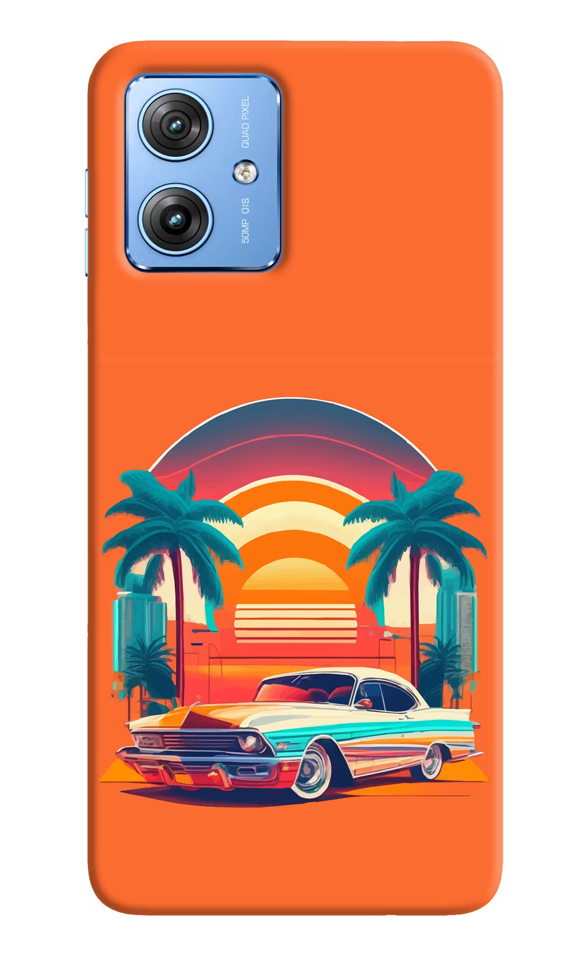 Palm Drive 80s Moto G64 5G Hard Case Back Cover by Casekaro
