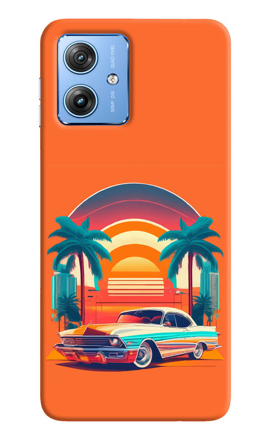 Palm Drive 80s Moto G64 5G Hard Case Back Cover by Casekaro