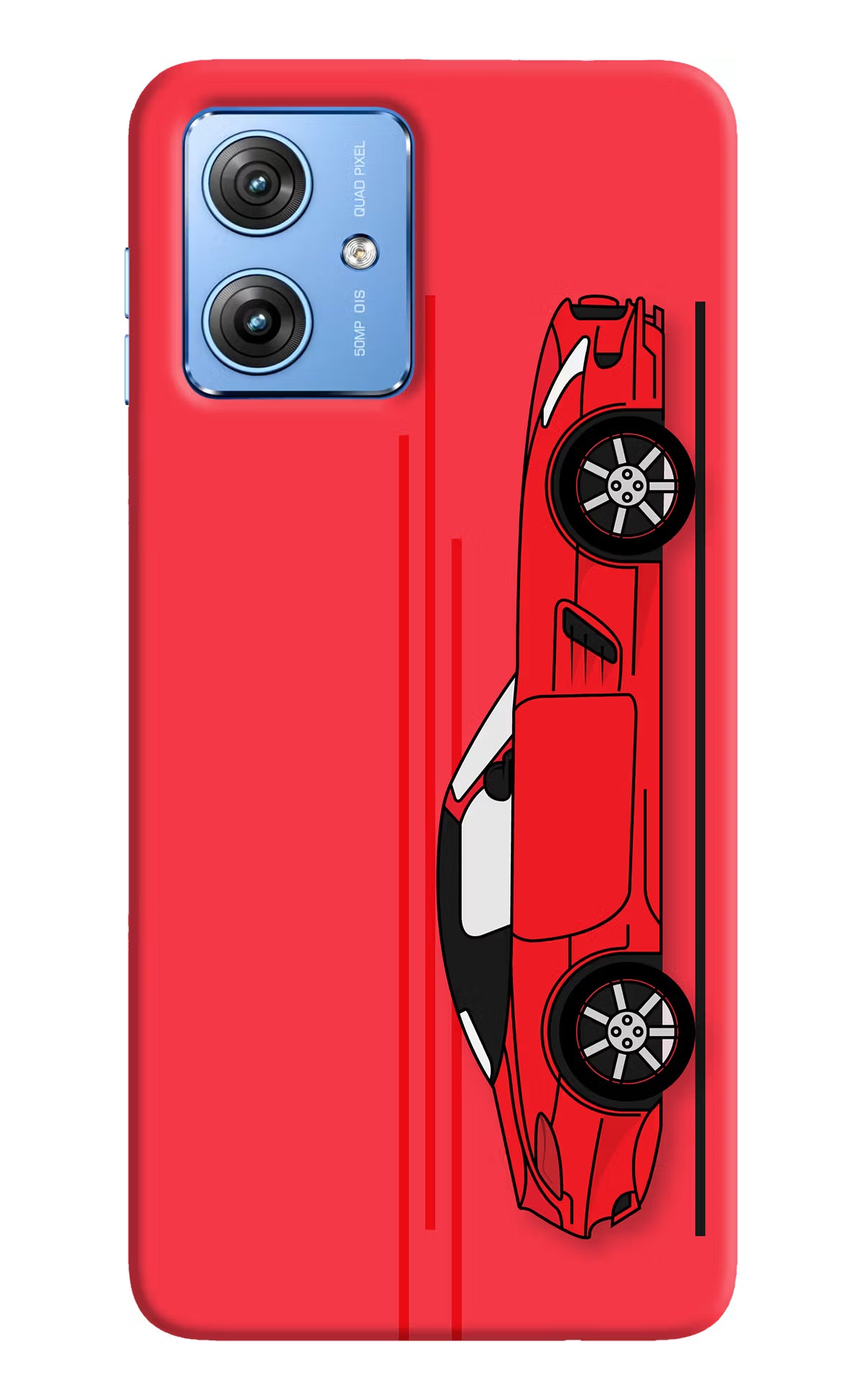 Red Velocity Moto G64 5G Hard Case Back Cover by Casekaro
