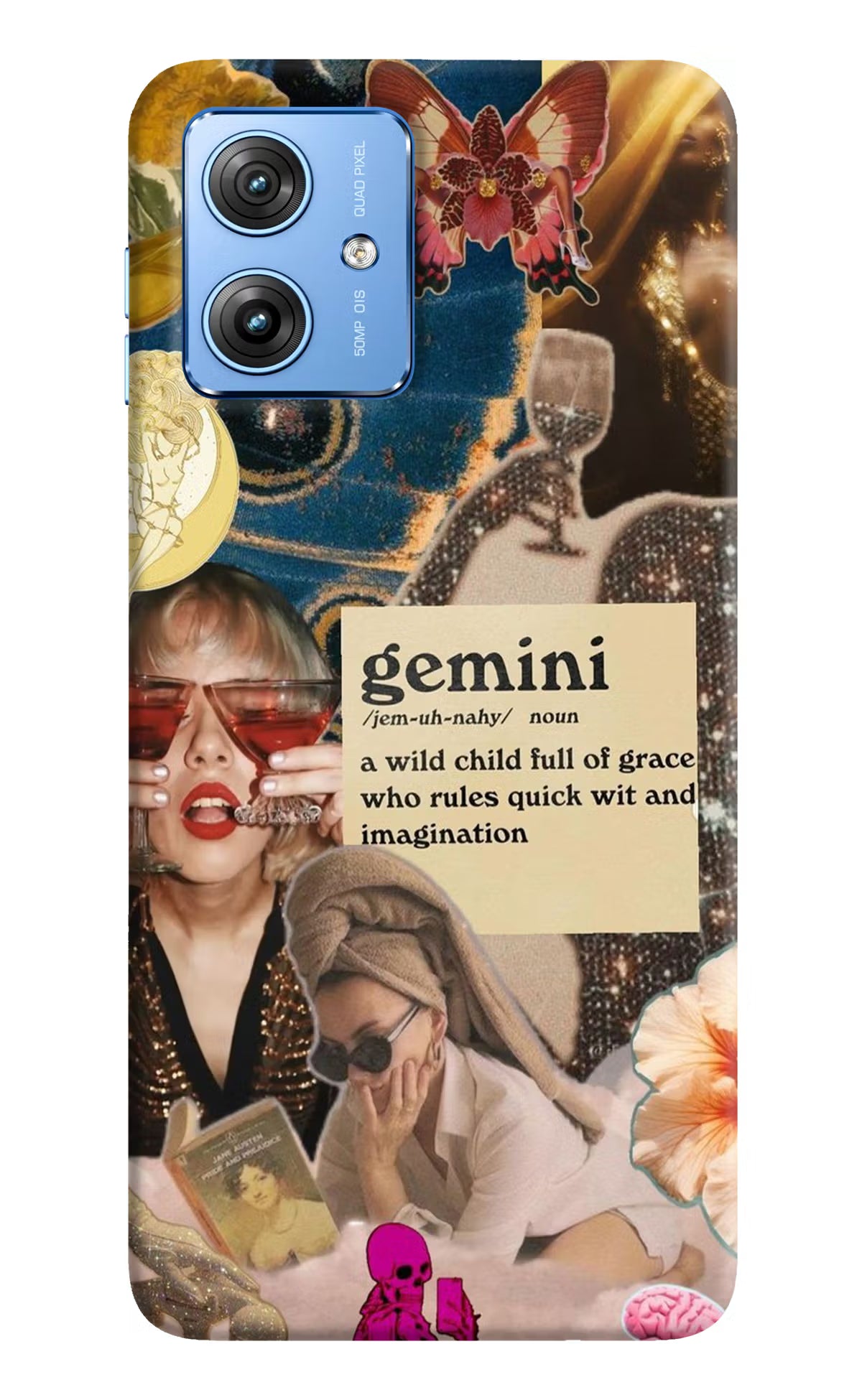 Gemini Zodiac Moto G64 5G Hard Case Back Cover by Casekaro