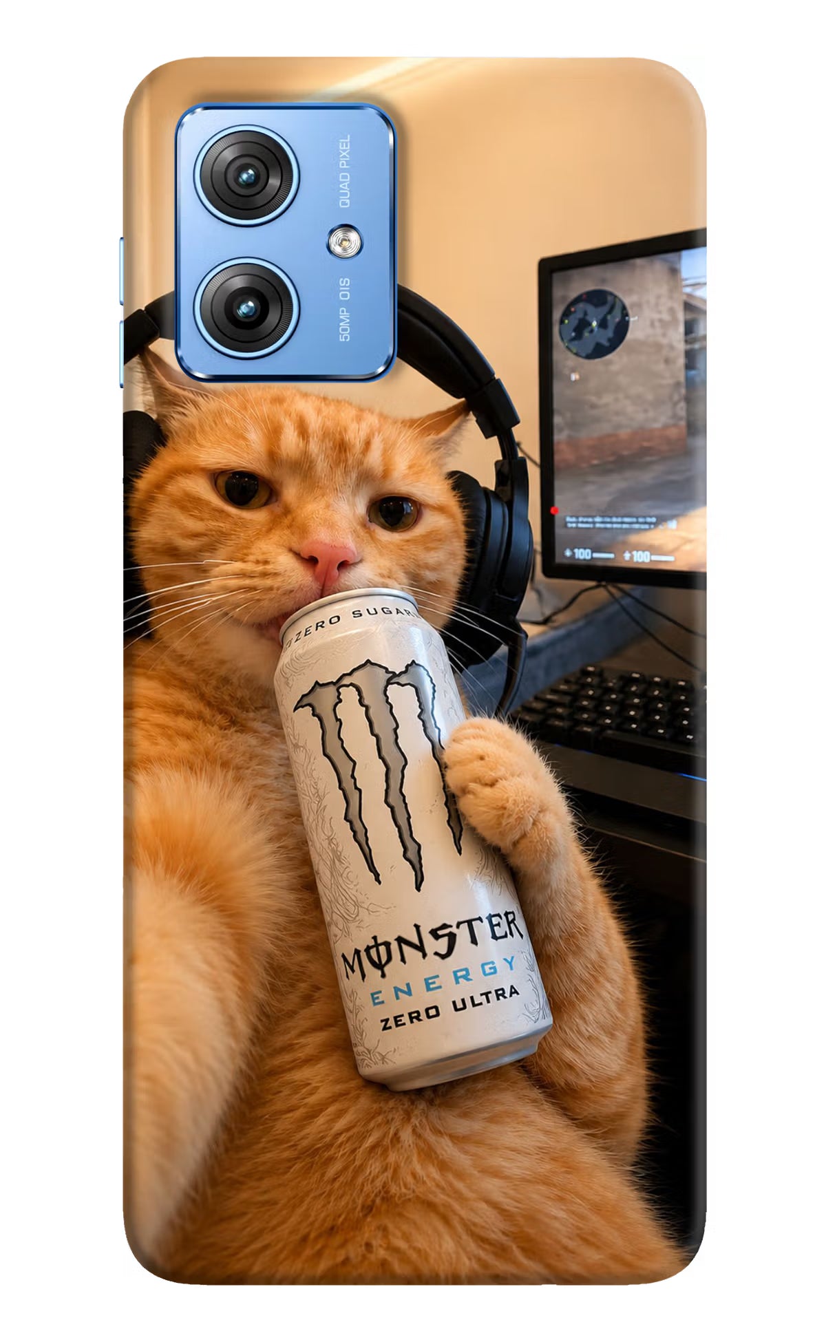 Gamer Cat Energy Moto G64 5G Back Cover