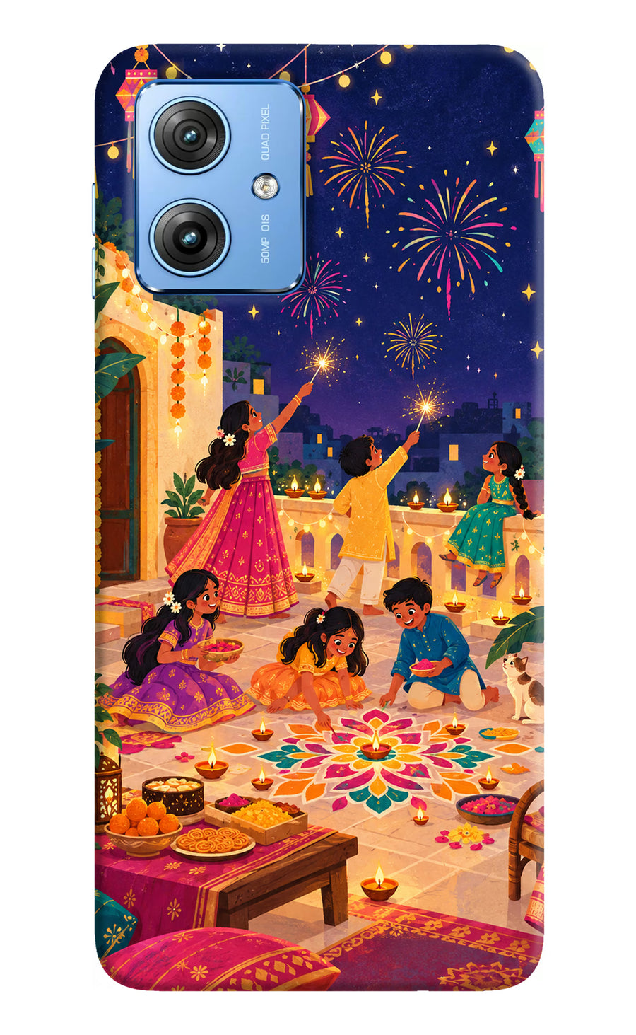 Diwali Night Moto G64 5G Back Cover, Hard case