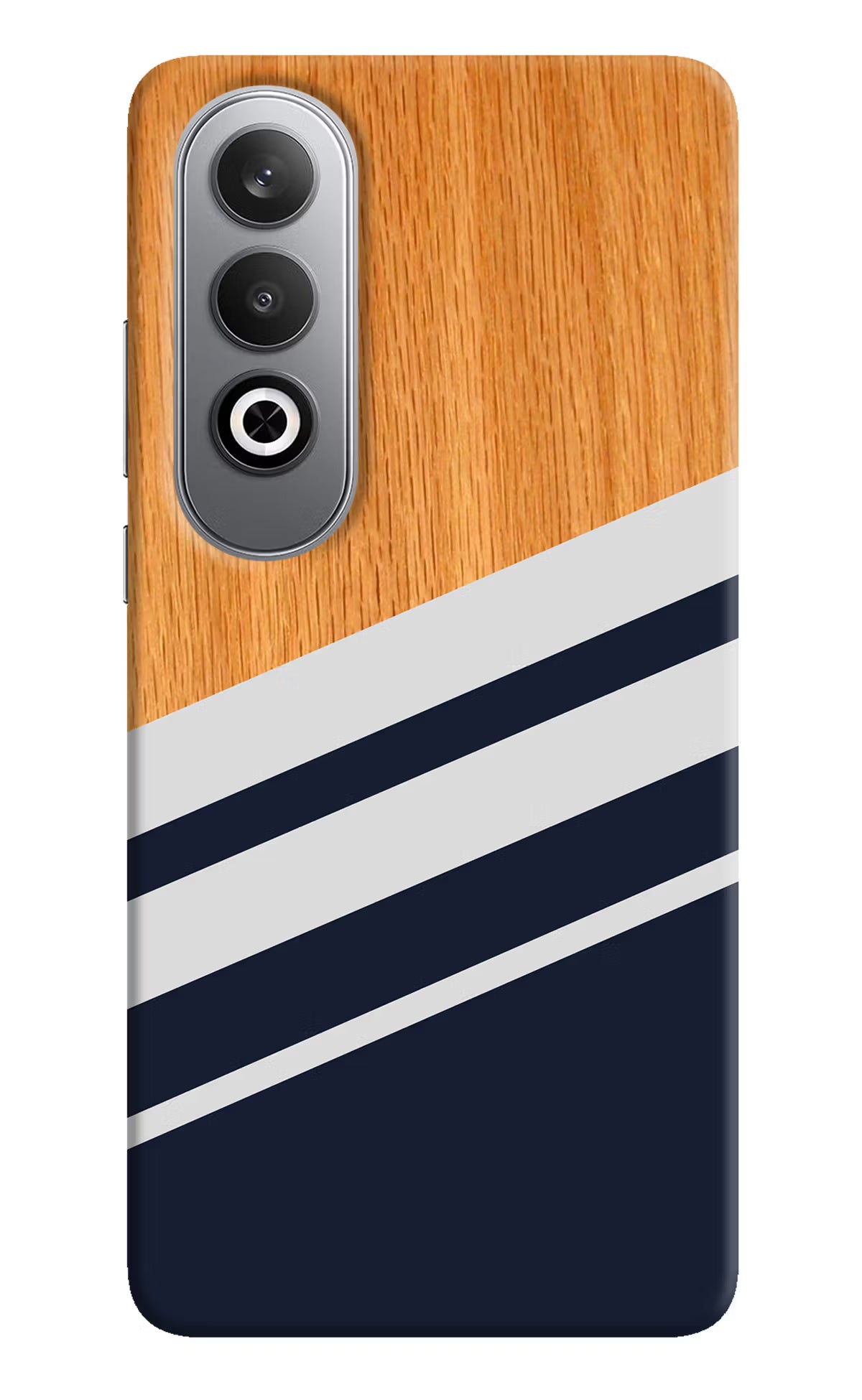 Blue and white wooden Oneplus Nord CE4 Hard Case Back Cover by Casekaro