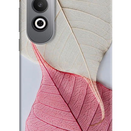 White Pink Leaf Oneplus Nord CE4 Hard Case Back Cover by Casekaro