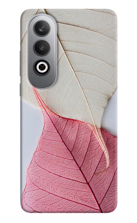 White Pink Leaf Oneplus Nord CE4 Hard Case Back Cover by Casekaro