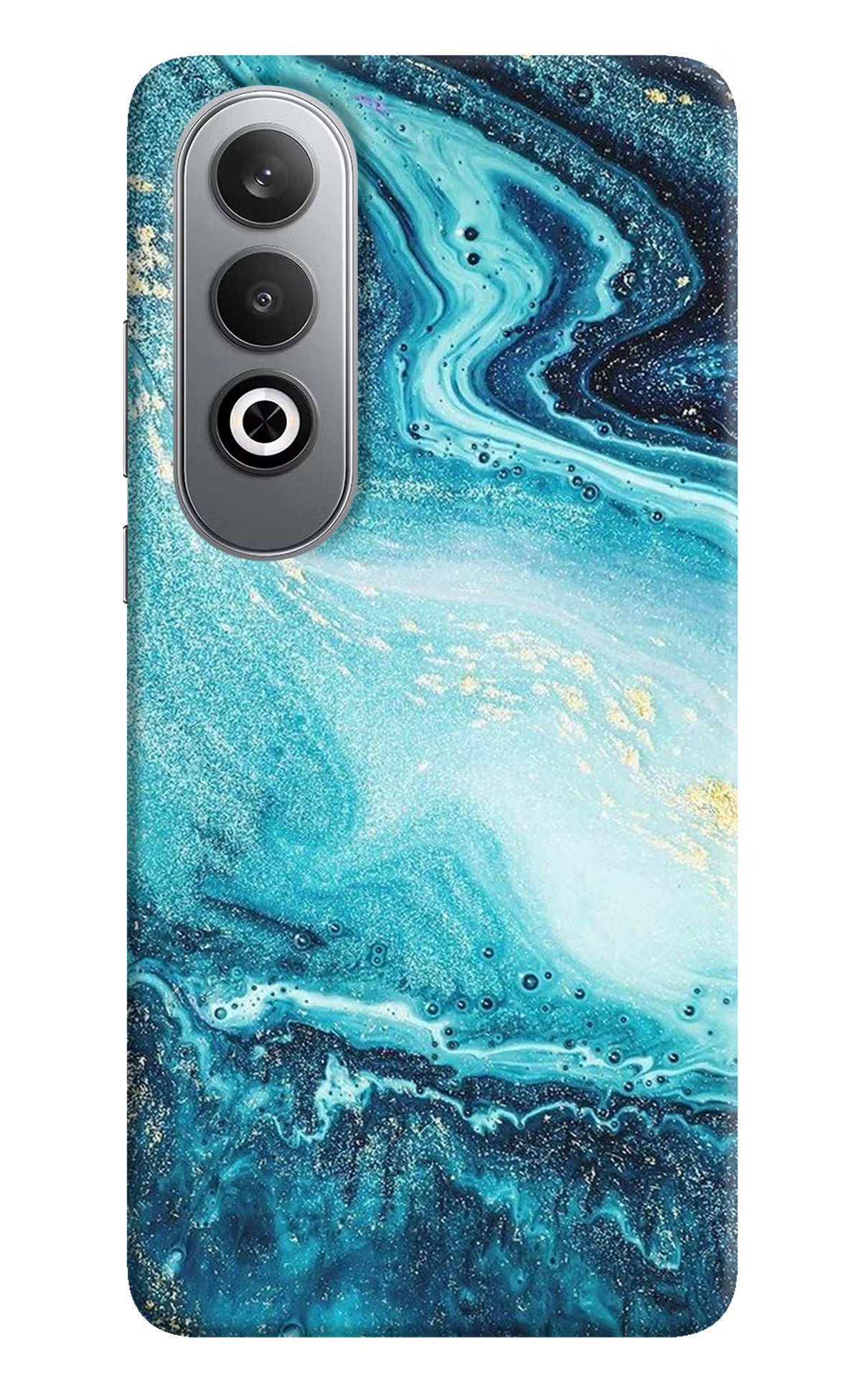 Blue Glitter Marble Oneplus Nord CE4 Hard Case Back Cover by Casekaro