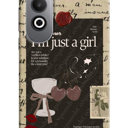 I am just a girl Oneplus Nord CE4 Hard Case Back Cover by Casekaro