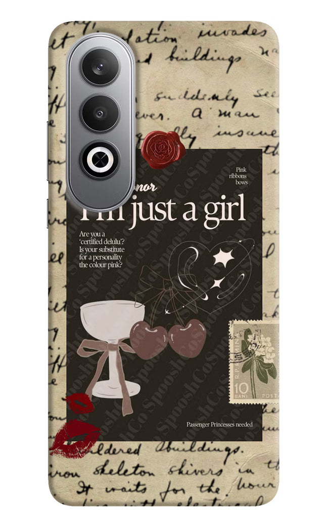 I am just a girl Oneplus Nord CE4 Hard Case Back Cover by Casekaro