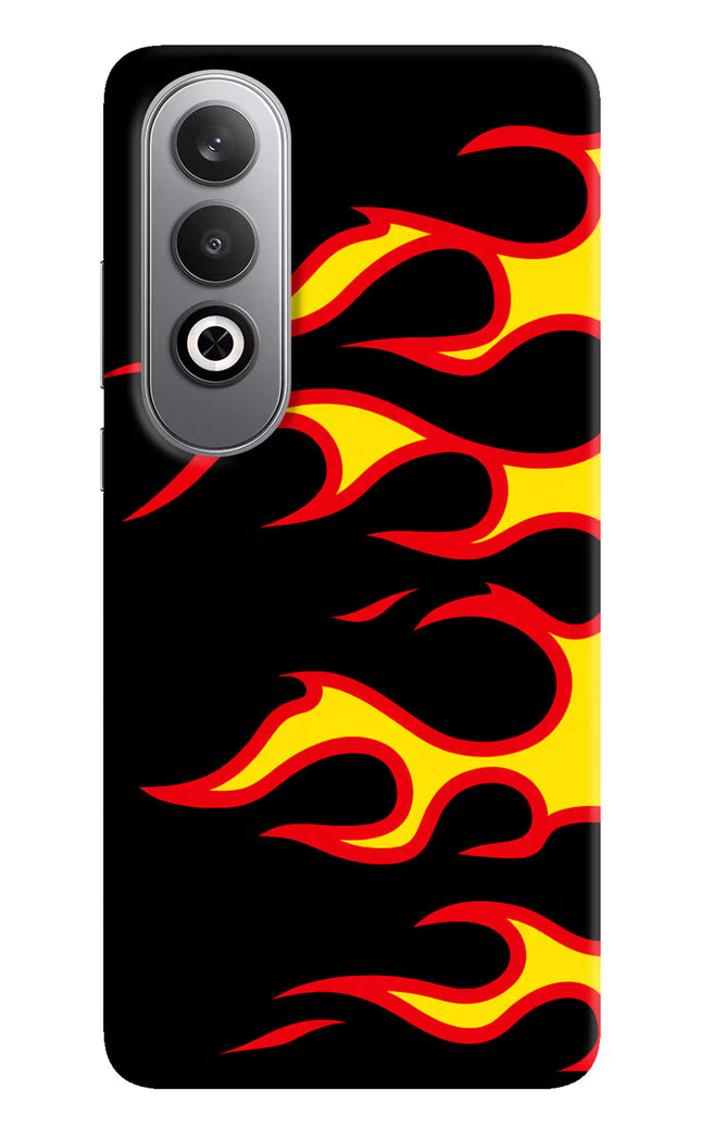 Side Sweep Flames Oneplus Nord CE4 Hard Case Back Cover by Casekaro