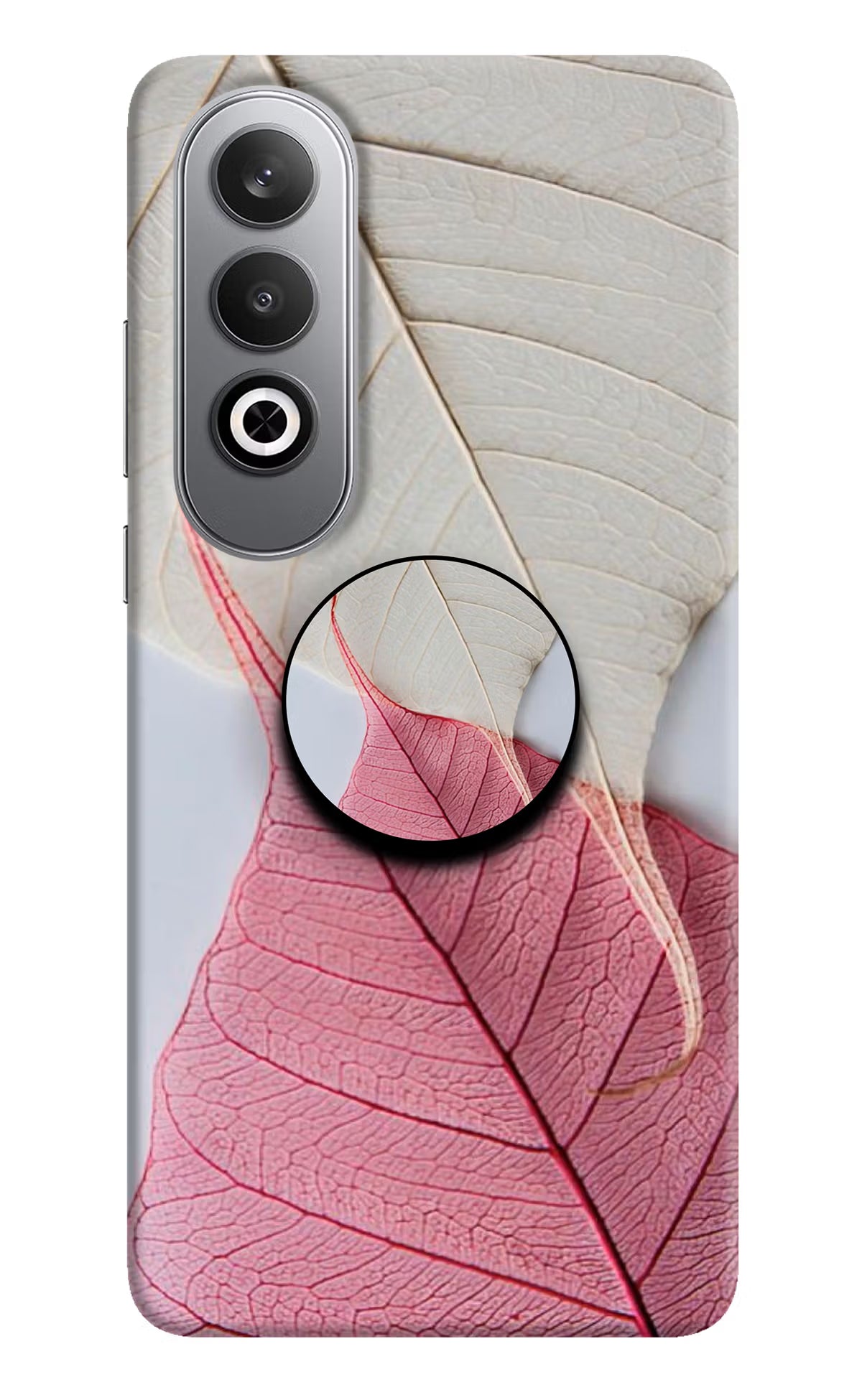 White Pink Leaf Oneplus Nord CE4 Pop Case by Casekaro