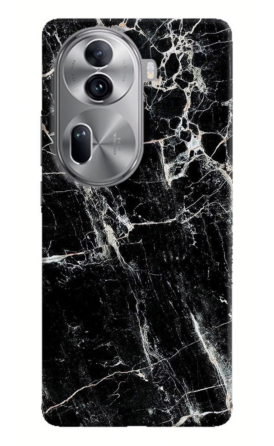 Black Marble Texture Oppo Reno11 Pro 5G Back Cover, Hard case