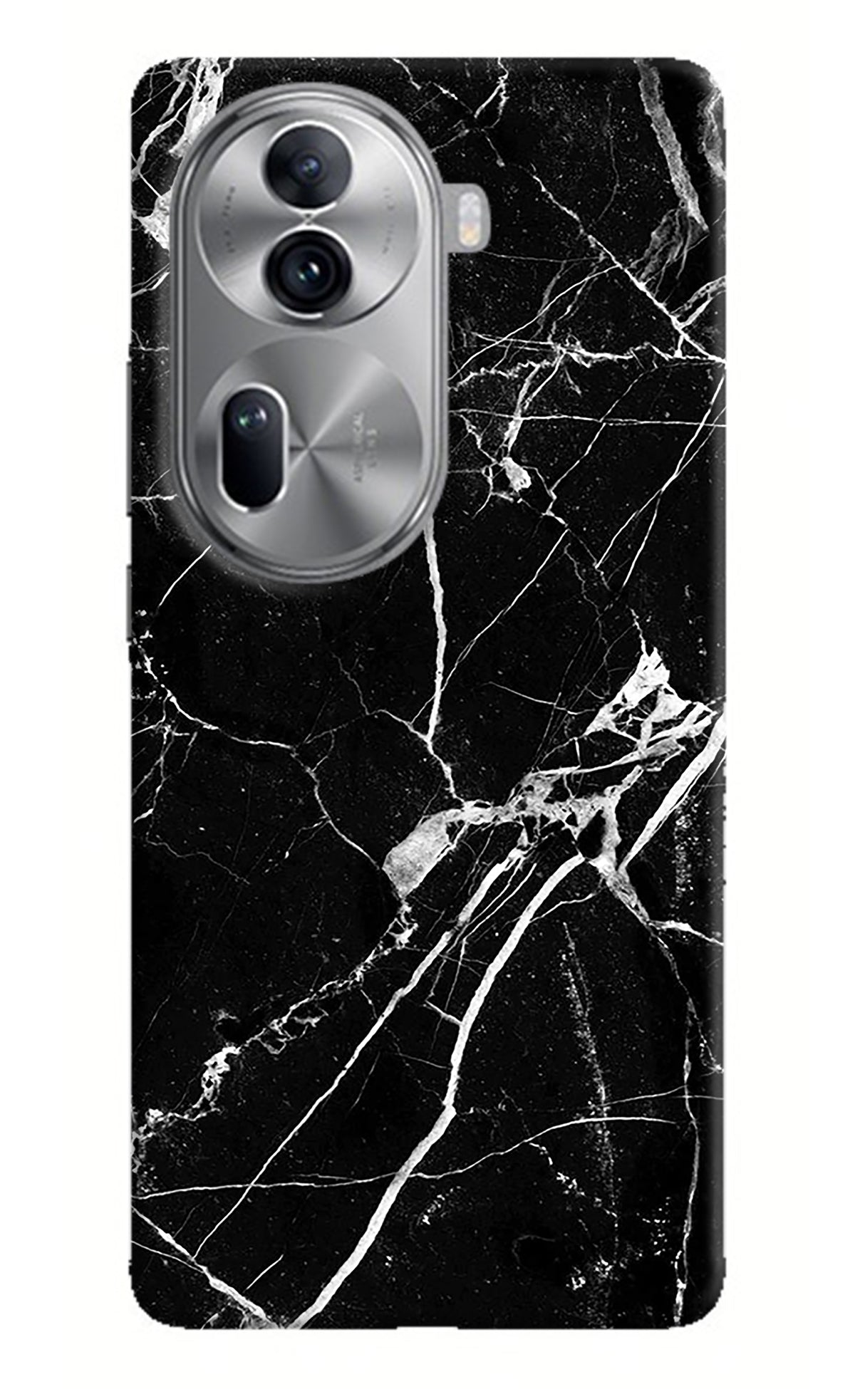 Black Marble Pattern Oppo Reno11 Pro 5G Back Cover